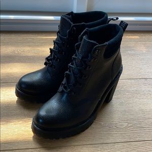 Doc Martens chunky heel combat boots